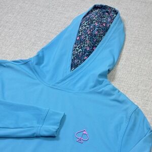 Pins & Aces Pullover Golf Hoodie Men's Small Blue Performance Stretch Activewear